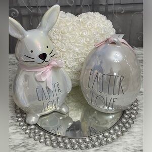 Rae Dunn Iridescent Easter Love Rabbit & Rae Dunn Iridescent Easter Love Egg 🐰